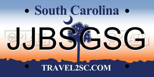 JJBSGSG South Carolina License Plate