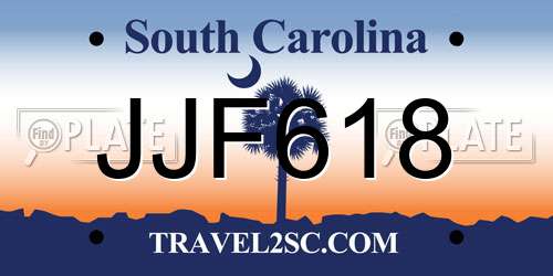 JJF618 South Carolina License Plate