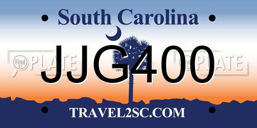 JJG400 South Carolina License Plate