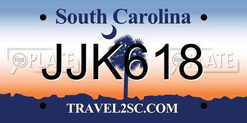 JJK618 South Carolina License Plate