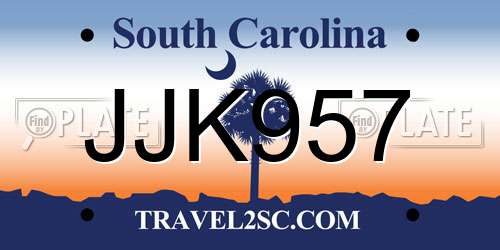 JJK957 South Carolina License Plate