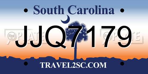 JJQ7179 South Carolina License Plate