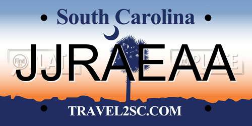 JJRAEAA South Carolina License Plate