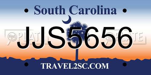 JJS5656 South Carolina License Plate