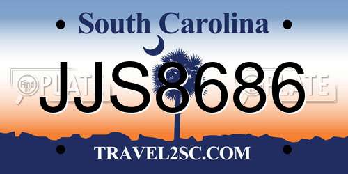JJS8686 South Carolina License Plate