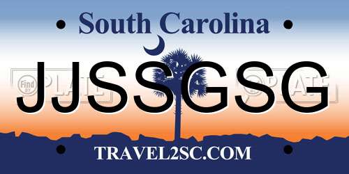 JJSSGSG South Carolina License Plate