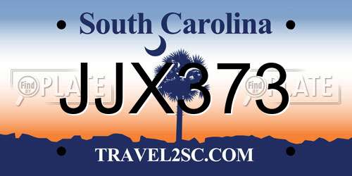 JJX373 South Carolina License Plate