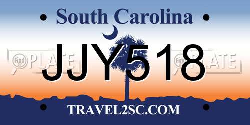JJY518 South Carolina License Plate