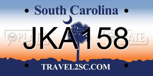 JKA158 South Carolina License Plate