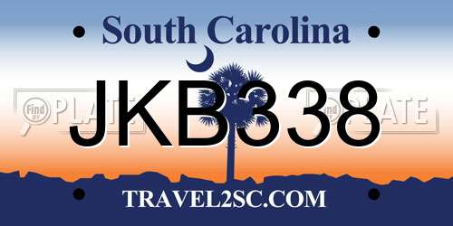 JKB338 South Carolina License Plate