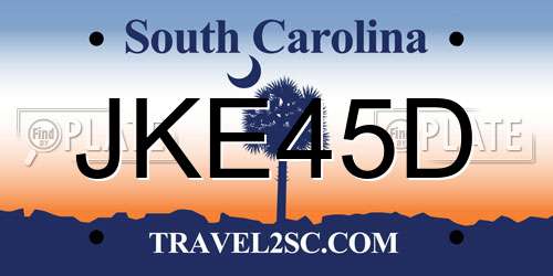 JKE45D South Carolina License Plate