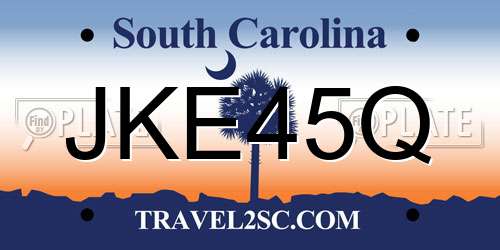 JKE45Q South Carolina License Plate