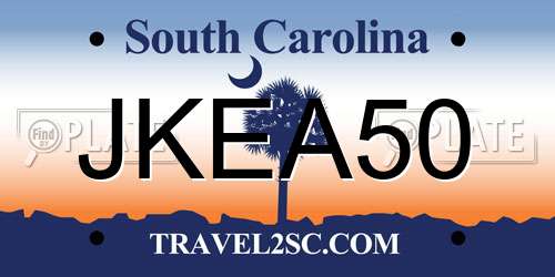 JKEA50 South Carolina License Plate