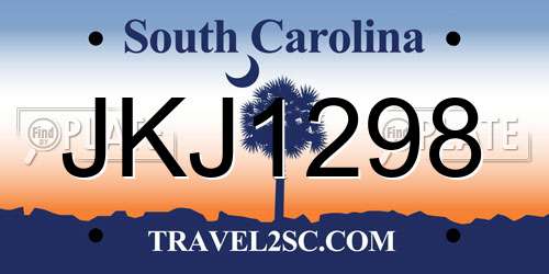 JKJ1298 South Carolina License Plate