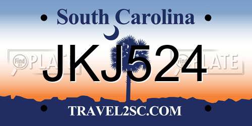 JKJ524 South Carolina License Plate