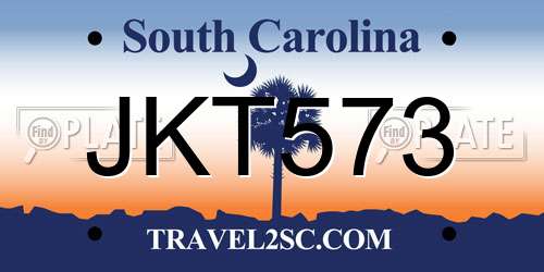 JKT573 South Carolina License Plate