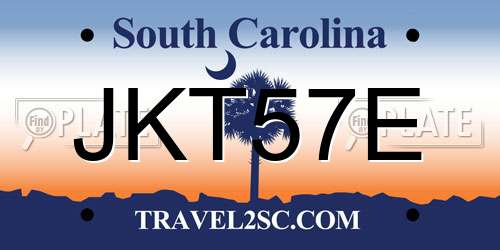 JKT57E South Carolina License Plate
