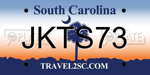 JKTS73 South Carolina License Plate