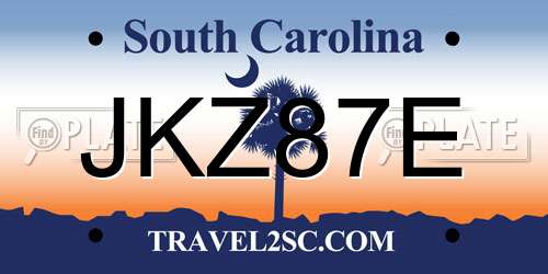 JKZ87E South Carolina License Plate