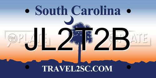JL2T2B South Carolina License Plate