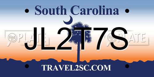 JL2T7S South Carolina License Plate