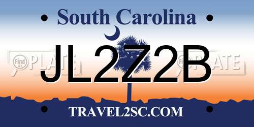 JL2Z2B South Carolina License Plate
