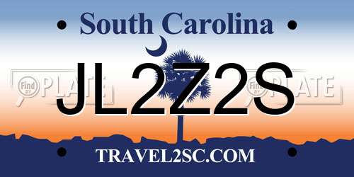 JL2Z2S South Carolina License Plate