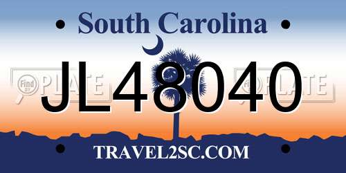 JL48040 South Carolina License Plate