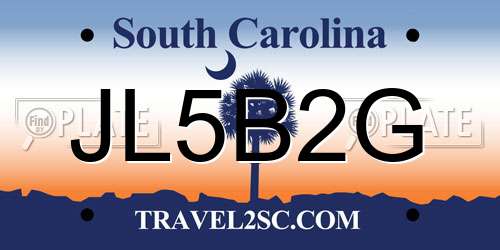 JL5B2G South Carolina License Plate