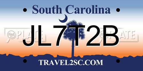 JL7T2B South Carolina License Plate
