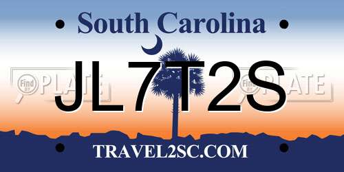 JL7T2S South Carolina License Plate