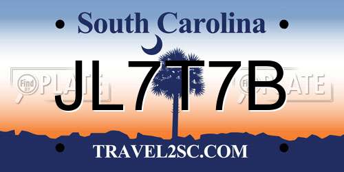 JL7T7B South Carolina License Plate