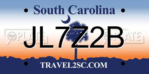 JL7Z2B South Carolina License Plate