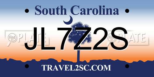 JL7Z2S South Carolina License Plate