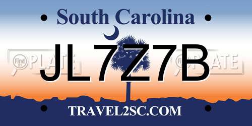 JL7Z7B South Carolina License Plate