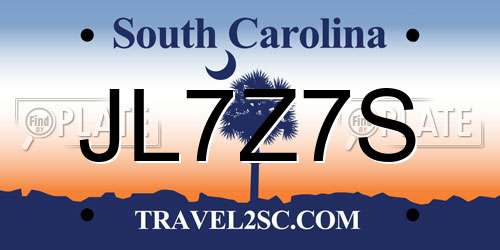 JL7Z7S South Carolina License Plate