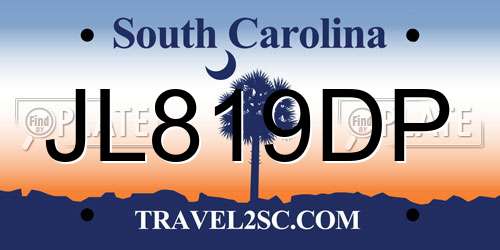JL819DP South Carolina License Plate