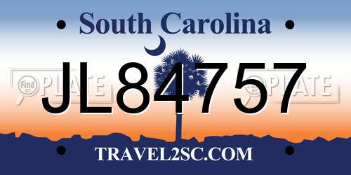 JL84757 South Carolina License Plate
