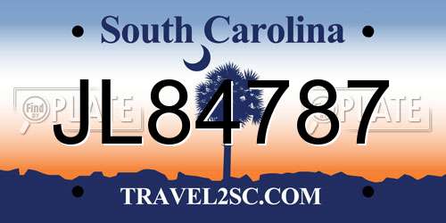 JL84787 South Carolina License Plate