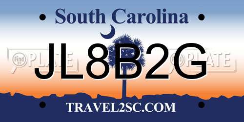 JL8B2G South Carolina License Plate