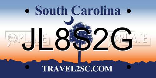 JL8S2G South Carolina License Plate