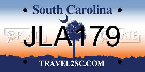JLA179 South Carolina License Plate
