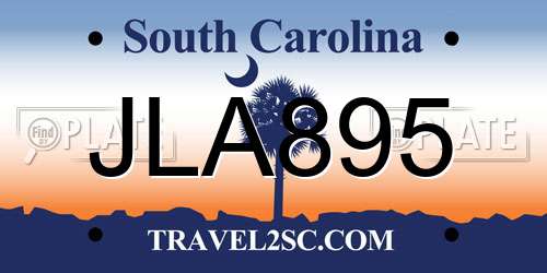 JLA895 South Carolina License Plate