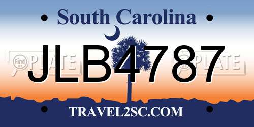 JLB4787 South Carolina License Plate