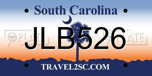 JLB526 South Carolina License Plate