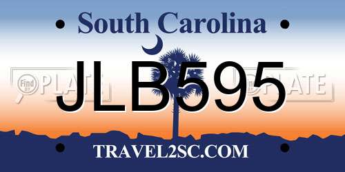 JLB595 South Carolina License Plate