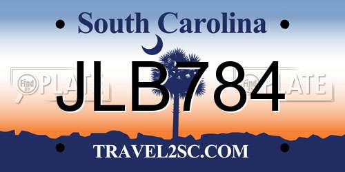 JLB784 South Carolina License Plate