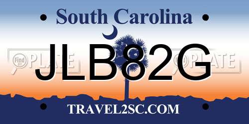 JLB82G South Carolina License Plate