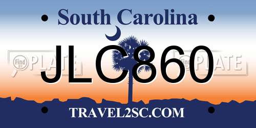 JLC860 South Carolina License Plate