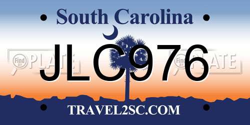 JLC976 South Carolina License Plate